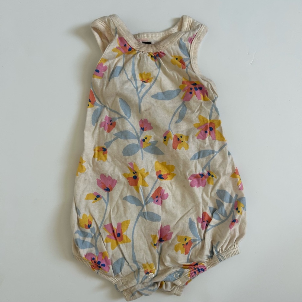 Tea Collection Floral Sleeveless Bubble Romper 12-18 months